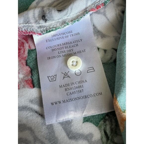 Maison Noir Button Down Shirt Men's Size Medium Floral Hawaiian Summer - Picture 5 of 7